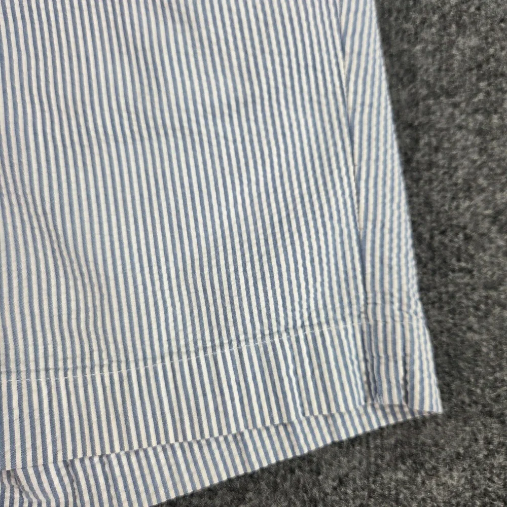 Polo Ralph Lauren Men's 34 Blue Striped Seersucker Chino Shorts Flat Front